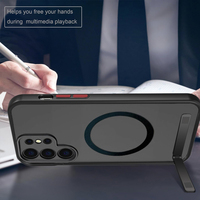 Étui de téléphone portable magnétique mat avec béquille pour Samsung Galaxy S25 S24 S23 S22 Ultra Stand Cover Cases Nouveaux produits 2025