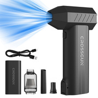 CROSSGUN X60 130000RPM Mini Souffleur d'air turbo et Aspirateur Rechargeable Portable pour Voiture, PC, Camping, Déneigement