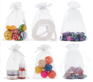 Pochette <span class=keywords><strong>en</strong></span> <span class=keywords><strong>tulle</strong></span> organza à cordon avec impression étoile et lune dorée et argentée métallisée faite à la main, sacs <span class=keywords><strong>en</strong></span> filet transparent pour cosmétiques, vente <span class=keywords><strong>en</strong></span> gros - Product Image 6