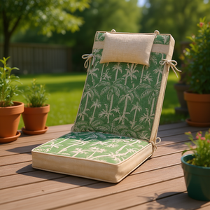 Cuscini per Sedie da Giardino 120x55x8cm, Comodi Cuscini da Esterno Leggermente Idrorepellenti con Cinghie di Fissaggio e Imbottitura in Schiuma - Product Image 2