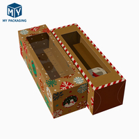 Boîte en papier kraft avec fenêtre en PVC transparente, logo personnalisé imprimé, emballage en carton pliable écologique pour jouets et bijoux