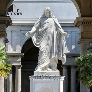 Sculpture de Jésus en marbre de la Divine Miséricorde, taille réelle, sculptée à la main, en pierre naturelle, pour projet d'église extérieure, décoration religieuse catholique - Product Image 3