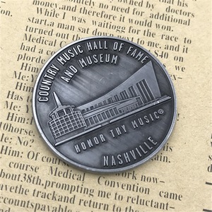 Moneda Conmemorativa Personalizada de Aleación de Zinc, Recuerdo Coleccionable para Eventos Deportivos, Salón de la Fama de la Música de Nashville - Product Image 1