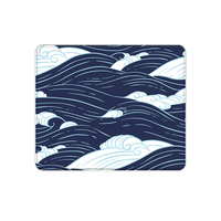 Tapis de souris de bureau sur mesure, carré, antidérapant, en caoutchouc, pour jeux, motif vague bleue japonaise, imperméable, petit tapis de souris carré, en stock