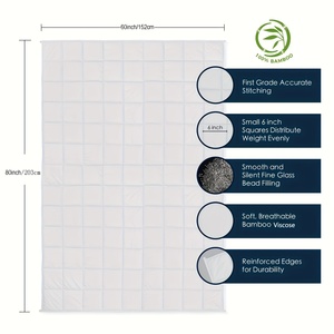 Couverture lestée OEM d'usine, 5x5 grilles, perles de verre, couverture lourde pour un meilleur sommeil, poids et taille personnalisés - Product Image 2