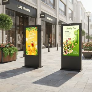 Écran publicitaire vertical intelligent LCD couleur pleine grandeur sur pied, tactile, pour extérieur, Android, pour magasin de détail, 75 pouces - Product Image 2