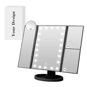 LED Vanity <b>Mirror</b> Foldable Makeup <b>Mirror</b> Dimmable Touch Cosmetic <b>Mirror</b> USB Rechargeable - Product Image 1