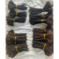 Extensions de dreadlocks Goddess Locs brésiliennes vierges, au crochet, micro-liens, double trame, texture crépue, entrelacées, sans nœuds, 1B