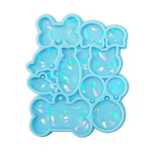 Holographic Resin Molds Pet Tag Silicone Moulds For Casting Epoxy Molds Pendant Model Pet Dog Cat Decoration DIY Craft