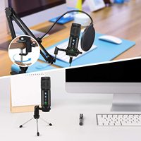 Juego de micrófono condensador USB de grabación cardioide profesional de 192kHz/24 bits, equipo de Podcast de calidad de estudio, escritorio portátil