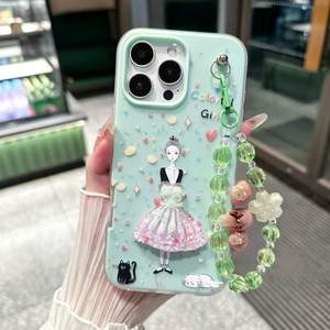 <span class=keywords><strong>Coque</strong></span> <span class=keywords><strong>de</strong></span> téléphone portable en TPU <span class=keywords><strong>de</strong></span> style français pour iPhone 15, motif floral cerise papillon, avec support <span class=keywords><strong>de</strong></span> téléphone portable, dans un sac OPP - Product Image 5