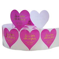 Je t'aime autocollant Logo coeur forme dorure feuille d'or autocollants étiquette impression