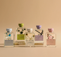 Diffuseur de parfum en verre 200 ml de style moderne, personnalisable en usine, pour la maison, la chambre, la décoration, avec fleurs séchées, parfum d'ambiance