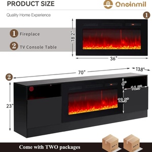 Yang Fan 70นิ้วที่วางทีวีสำหรับห้องนั่งเล่น, ที่วางทีวีมีเตาผิงไฟฟ้าติดตั้ง<span class=keywords><strong>ใน</strong></span>ตัว - Product Image 6