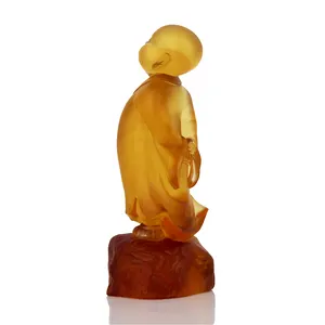 Fengming Crystal Liuli Buddhist novice ornaments tea pet decoration crafts glass art