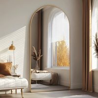 Luxuriöser Ganzkörperspiegel HD Explosionsgeschützt Minimalistisches Modernes Design für Zuhause und Bekleidungsgeschäfte Bogenförmiger Wandspiegel