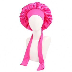 Gorro de Satén para Dormir para Mujer, de Cuatro Estaciones, con Banda para Atar el Cabello Rizado, Regalo Promocional - Product Image 1