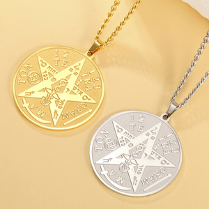 Myshape tetragrammaton ngũ giác Vòng cổ bảo vệ huyền diệu amulet Wicca đồ trang sức cổ xưa Tên quyền lực của thần thép không gỉ - Product Image 4