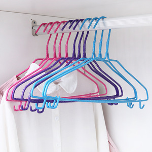 Plastic Coated Clothes Hanger Rectangle Shape <b>With</b> <b>Hooks</b> For Adult Clothing Drying And Storage Organizing - Product Image 1