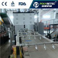 Ligne de granulation compacte à rinçage à l'eau POLYTEC 500KG/H PTS-130 pour déchets textiles en PET