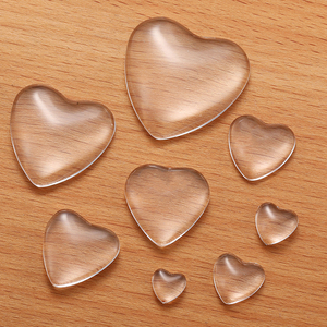 Cabochons en verre transparents en forme de cœur à dos plat de 8-30 mm, cabochons en cristal clair, camées pour la fabrication de bijoux DIY, fournitures V1007 - Product Image 4