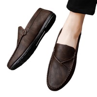 Mocassins à pampilles en daim pour hommes, style britannique, printemps-automne 2026, cousus main, à enfiler, respirants, semelle plate, chaussures habillées décontractées pour affaires