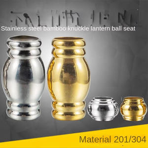 Boule de lanterne décorative épaissie en acier inoxydable 304 et 201 avec motif en bambou - Product Image 1
