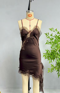 <span class=keywords><strong>Abito</strong></span> da donna estivo 2025 <span class=keywords><strong>senza</strong></span> maniche <span class=keywords><strong>senza</strong></span> schienale e asimmetrico Sexy abiti da festa in raso <span class=keywords><strong>abito</strong></span> corto con giunzione in pizzo Sexy - Product Image 5