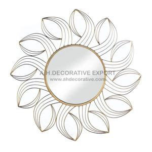 Sun Shape Wall <b>Mirror</b>/Hot Selling <b>Gold</b> Metal Sunburst Design Bedroom Hanging Accent Wall <b>Mirror</b> - Product Image 1