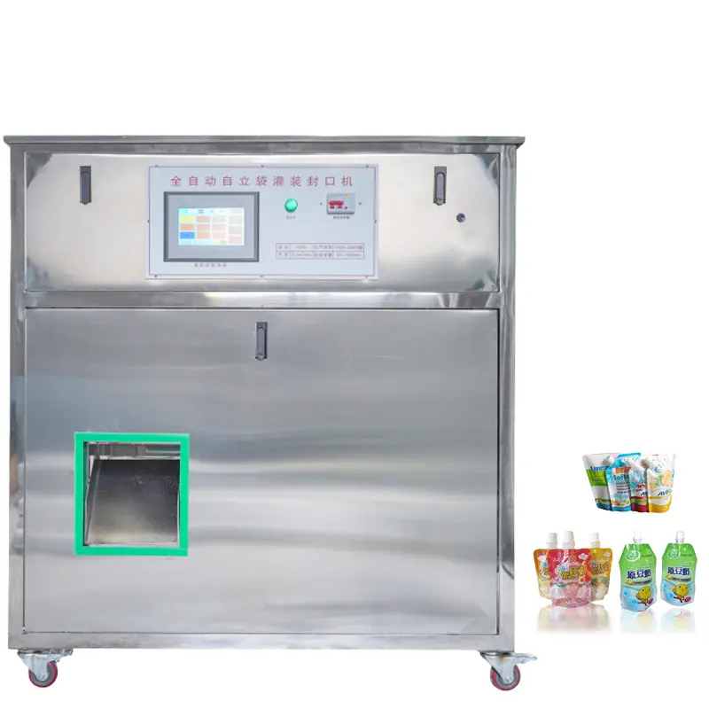 Factory price Automatic Mayonnaise Vinegar Fruit Juice Ketchup Spout Pouch Filling Capping Machine