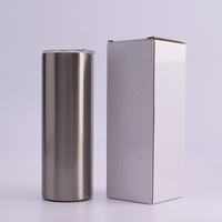 Gobelet droit Skinny de 30 oz en acier inoxydable à double paroi isolé sous vide avec couvercle et paille