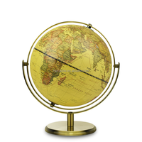 Globe terrestre parlant de style antique 20 cm/8 pouces à rotation complète en PVC et métal, compatible avec l'augmentation de la réalité multilingue, géographie MPR