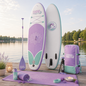 Planche à pagaie gonflable hybride haute performance, <span class=keywords><strong>fusion</strong></span> de PVC <span class=keywords><strong>double</strong></span> <span class=keywords><strong>couche</strong></span> et rails composites pour une polyvalence surf et tourisme - Product Image 3