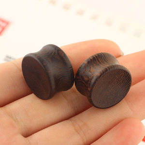 Di legno tunnel Del Corpo Dei Monili di Legno Orecchio Calibro Barella Doppio Svasato Orecchino Expander Plug Piercing Trafori Della Carne 6-22mm - Product Image 5