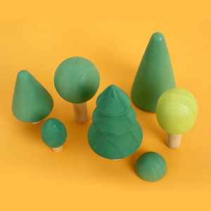 Juguetes de madera con forma de árboles del bosque para niños de 13 a 24 meses, bloques de construcción apilables y encajables para educación temprana, color madera natural - Product Image 3