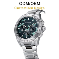 Montre mécanique automatique camouflage Caluola ODM/OEM, verre saphir, analogique lumineuse pour homme, boîtier en acier inoxydable de luxe