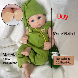 Muñeca de Silicona de 39 cm con Ojos Abiertos, Muñeca de Silicona Reborn, Juguetes de Silicona Sólida Realistas, Muñecos de Niño Recién Nacido, Regalo de Cumpleaños - Product Image 6