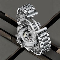Montres à quartz entièrement automatiques, design creux élégant, double calendrier, bracelet en acier inoxydable lumineux, boucle double face