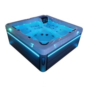 Nouveau design approuvé CE <span class=keywords><strong>spas</strong></span> extérieurs de luxe 5 personnes massage <span class=keywords><strong>deluxe</strong></span> bain à remous moderne effet d'éclairage LED bains thermaux pour le jardin - Product Image 2