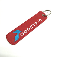 Porte-clés personnalisé avec logo brodé, étiquette de clé en tissu tissé double face, broderie de nom sur porte-clés
