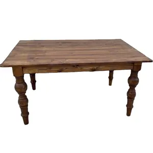 Tavolo da pranzo rettangolare in legno di pino rustico da 72"