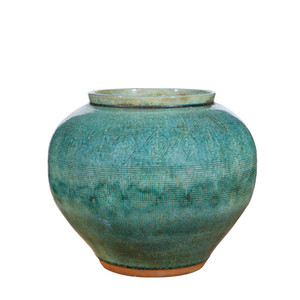 <span class=keywords><strong>Vaso</strong></span> in <span class=keywords><strong>Ceramica</strong></span> Vintage Wabi-sabi con Effetto Cotto a Forno, Verde <span class=keywords><strong>Turchese</strong></span>, Testurizzato, Stile Primitivo - Product Image 2