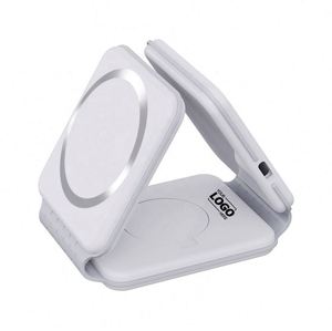 3 In-1 Wireless <b>Charging</b> Pad <b>Magnetic</b> Foldable Charger Station Fast Travel Charger for Multiple Devices - Product Image 1