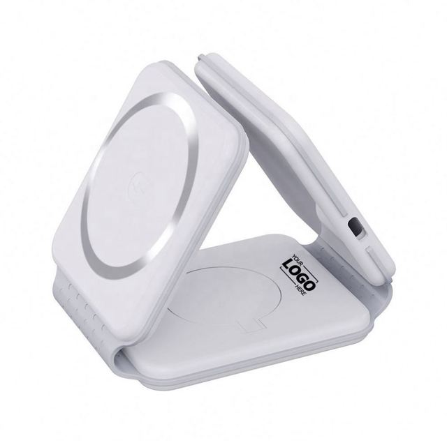 3 In-1 Wireless Charging Pad Magnetic Foldable Charger Station Fast Travel Charger for Multiple Devices