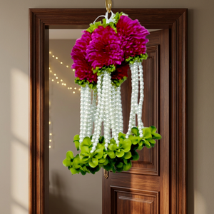 Guirnalda Colgante de Flores Artificiales de Plástico con Perlas Rosadas para Decoración de Bodas, Festivales y Hogar - Product Image 3