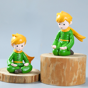 Décoration Moderne pour la Maison, <span class=keywords><strong>Figurine</strong></span> en Résine Mignonne du <span class=keywords><strong>Petit</strong></span> <span class=keywords><strong>Prince</strong></span> avec Dôme en Verre et Rose - Product Image 2