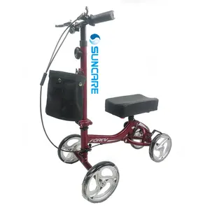 Scooter mobile en acier inoxydable, 1 pièce, poignées réglables, pliables, 4 roues, hauteur aux genoux