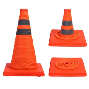 Araç üstü trafik acil uyarı trafik uyarısı için taşınabilir katlanır teleskopik trafik konisi yansıtıcı üçgen koni - Product Image 2