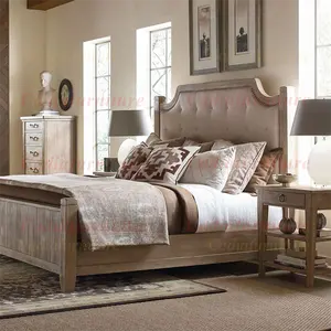 American antiqued gray wood bedroom furniture untreated wood Bedroom furniture Rustic bedroom