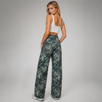 Jean large taille haute imprimé pour femme, motif graphique vintage, résistant à la décoloration, personnalisable